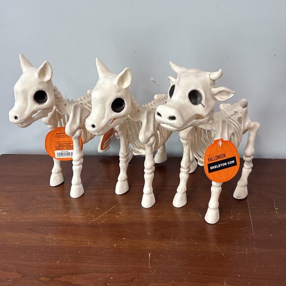 Other - Happy Halloween Plastic Skeletons Skeleton Pony Cow Farm Animals Lot Decor Yard